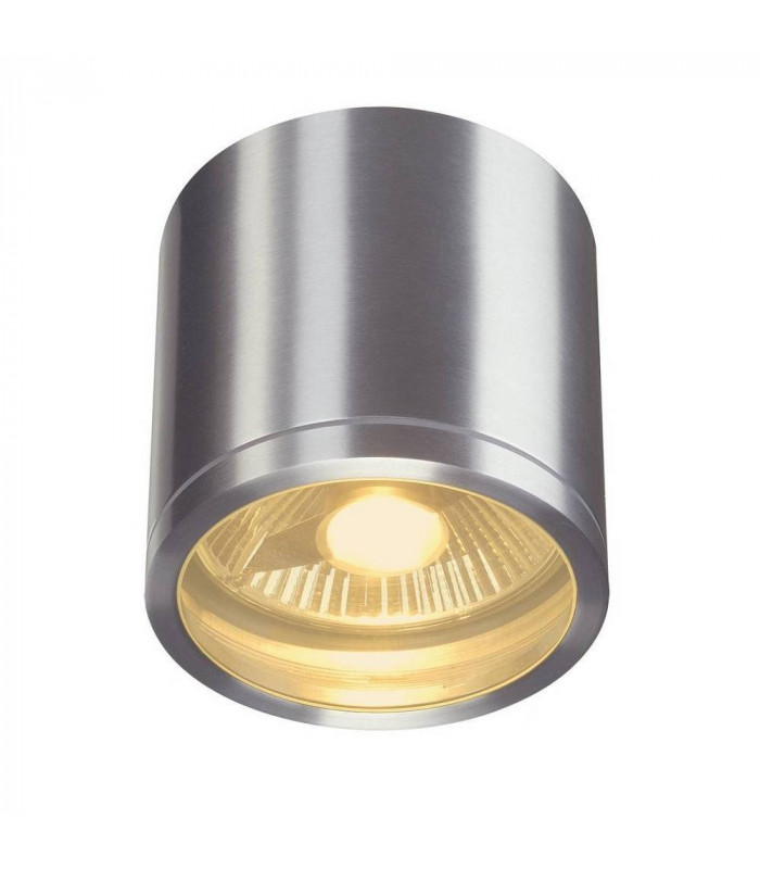 1 Light Outdoor Ceiling Light, Brushed Aluminium, Ip44, GU10