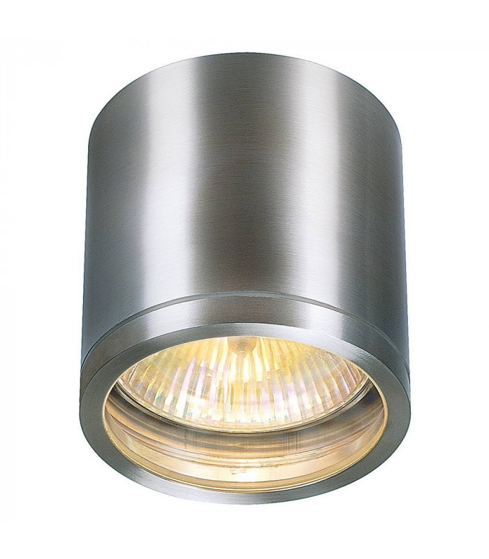 1 Light Outdoor Ceiling Light, Brushed Aluminium, Ip44, GU10