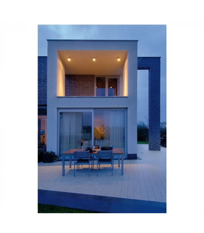 1 Light Outdoor Ceiling Light, Brushed Aluminium, Ip44, GU10