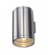 2 Light Outdoor Wall Light, Brushed Aluminium, Ip44, GU10