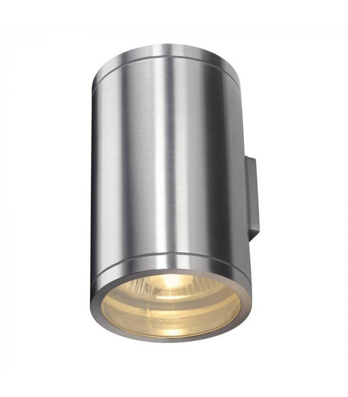 2 Light Outdoor Wall Light, Brushed Aluminium, Ip44, GU10