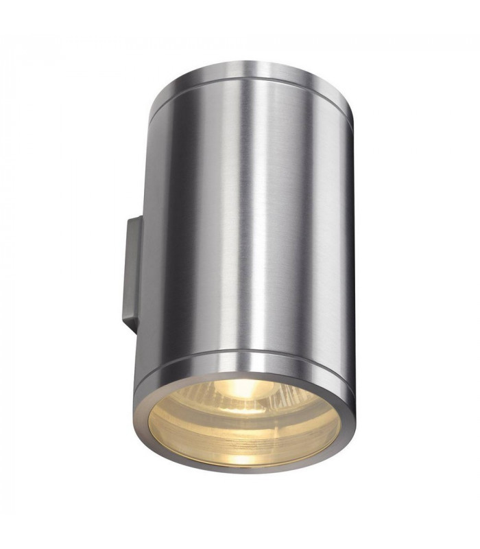 2 Light Outdoor Wall Light, Brushed Aluminium, Ip44, GU10