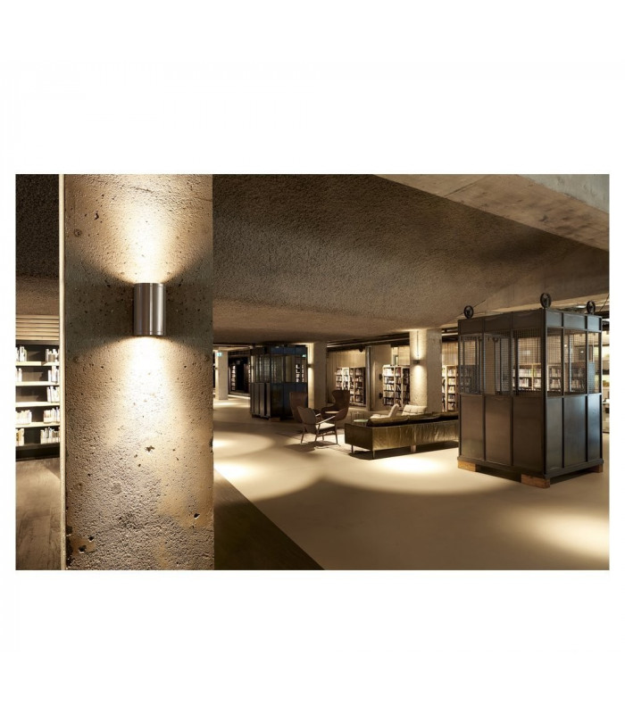 2 Light Outdoor Wall Light, Brushed Aluminium, Ip44, GU10