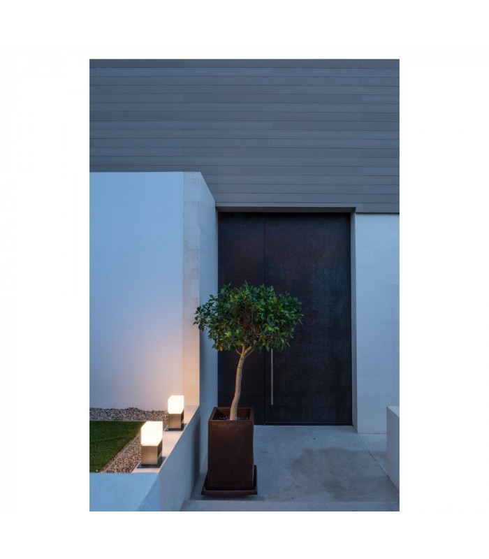 1 Light Square Outdoor Bollard, Stainless Steel 304, Ip44, E27