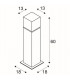 1 Light Square Outdoor Floor Stand, Stainless Steel 304, Ip44, E27
