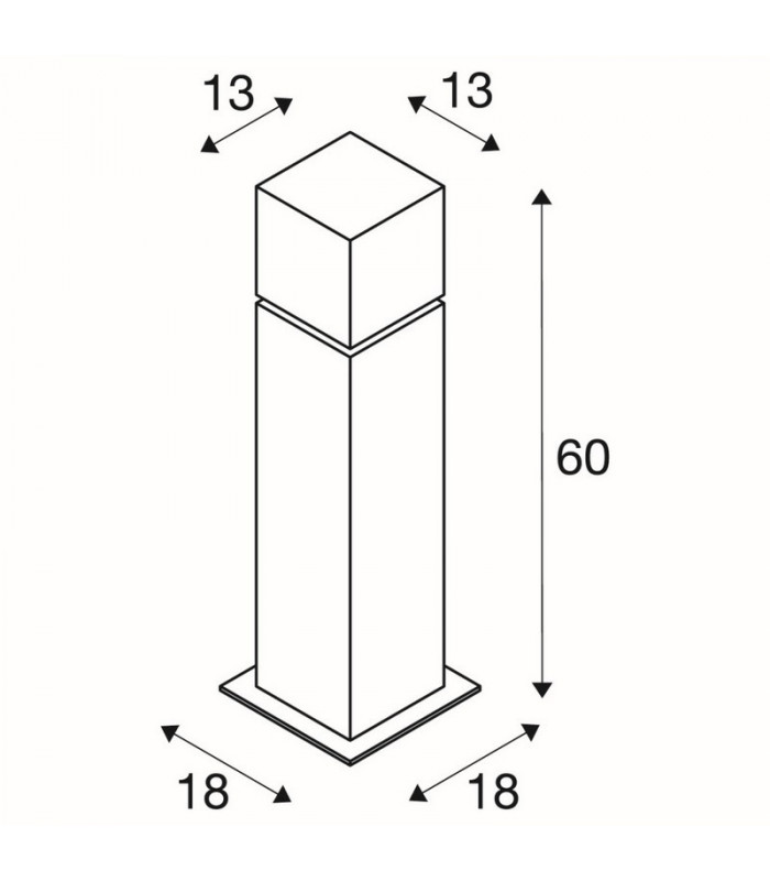 1 Light Square Outdoor Floor Stand, Stainless Steel 304, Ip44, E27