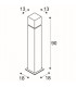 1 Light Square Outdoor Bollard, Stainless Steel 304, Ip44, E27