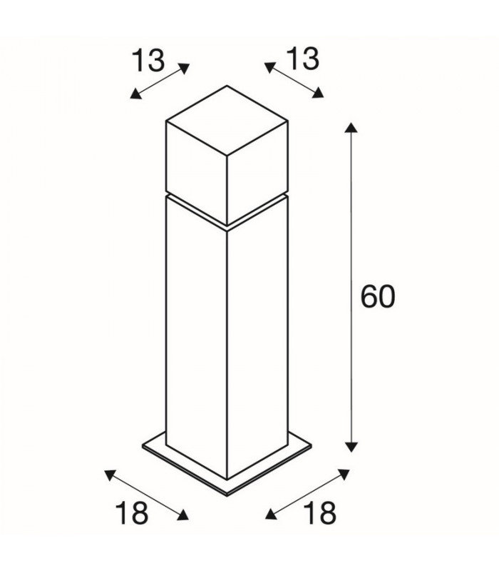LED Outdoor Standing Light, Ip44, Stainless Steel 316, 3000K
