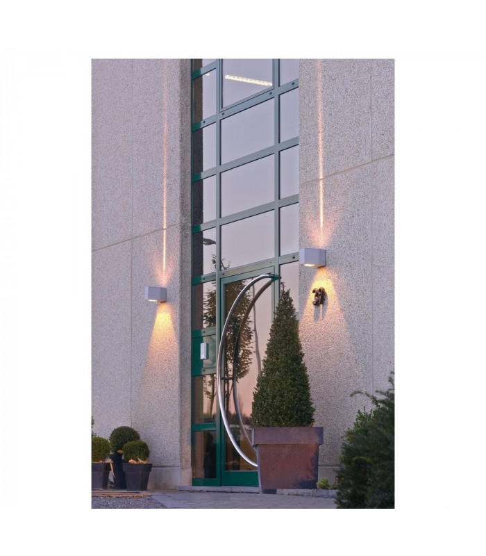 1 Light Outdoor Wall Light, Beam, Flood, Silver Grey, Ip44
