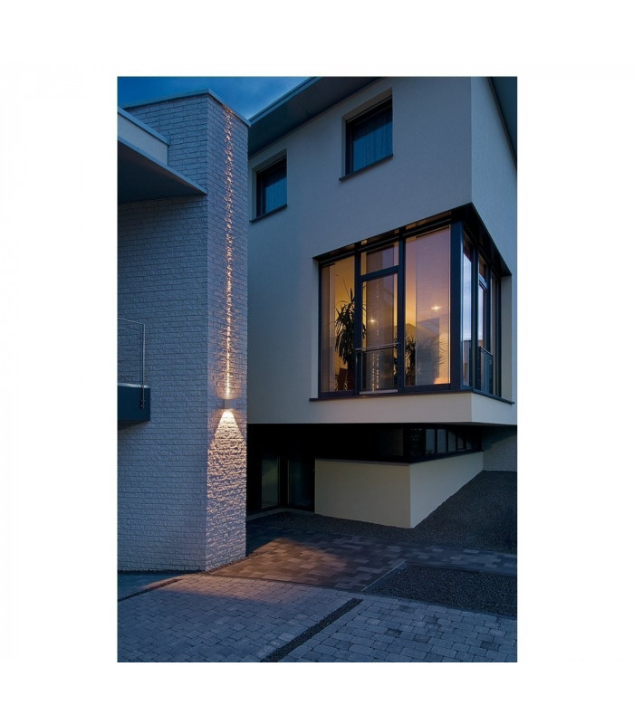 1 Light Outdoor Wall Light, Beam, Flood, Silver Grey, Ip44