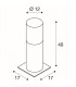 1 Light Lisenne Pole 40, E27, Grau, Ip54