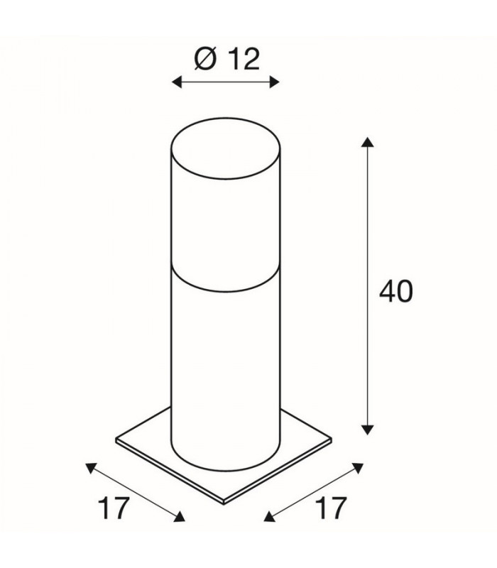 1 Light Lisenne Pole 40, E27, Grau, Ip54