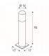1 Light Lisenne Pole 70, E27, Grau, Ip54