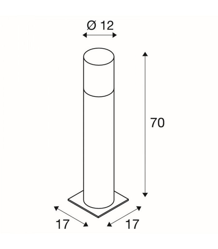 1 Light Lisenne Pole 70, E27, Grau, Ip54