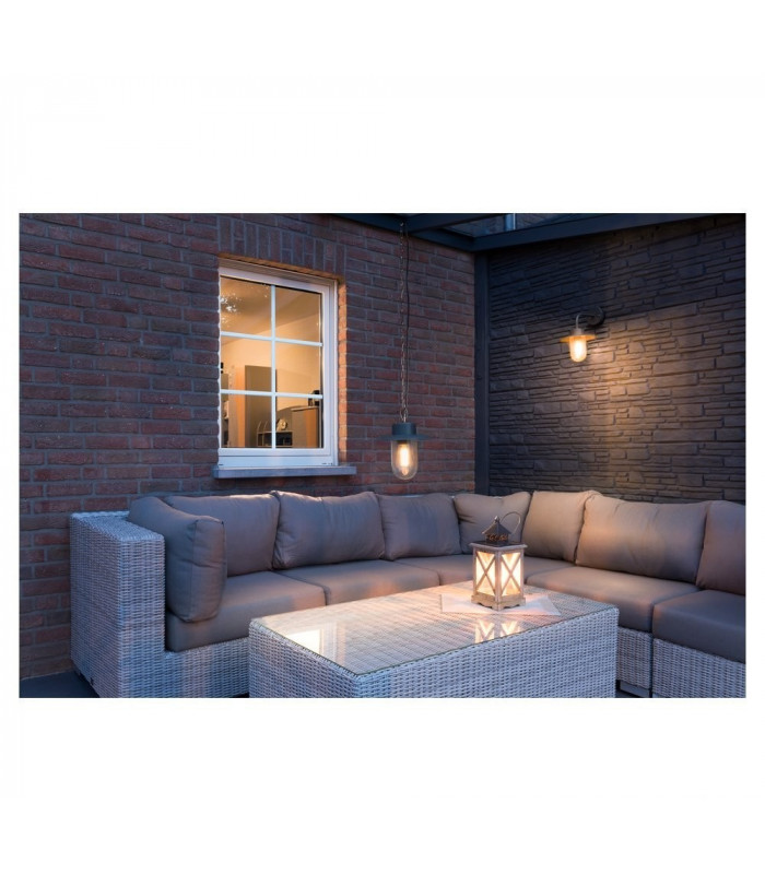 1 Light Outdoor Pendant Light, Anthracite, Ip44, E27