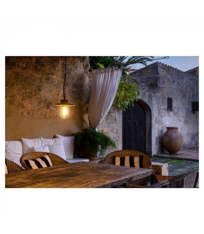 1 Light Outdoor Pendant Light, Anthracite, Ip44, E27