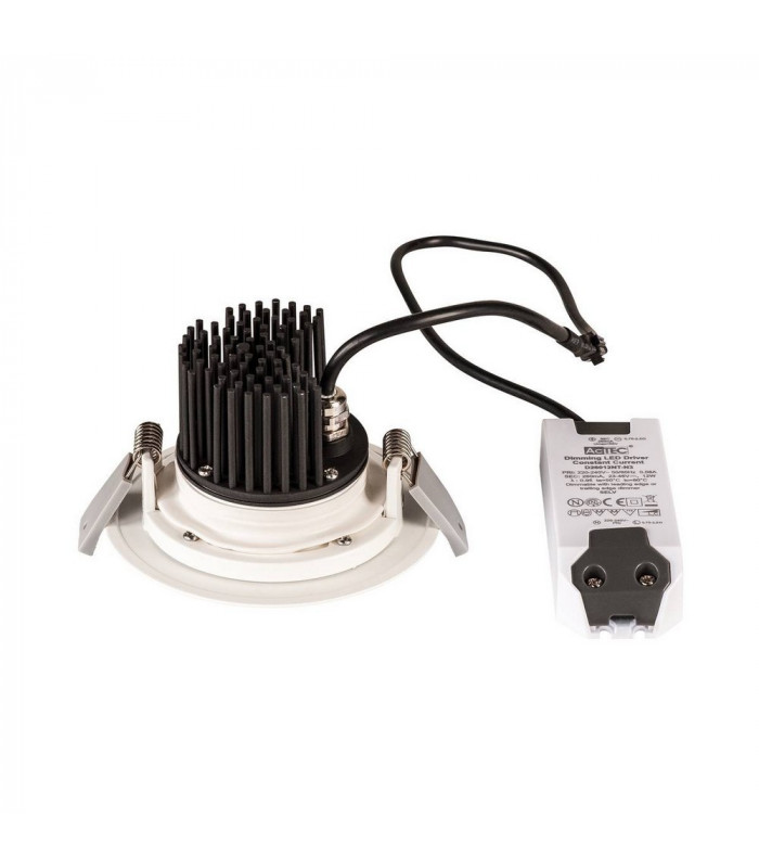 LED Outdoor Recessed Ceiling Downlight, White, 3000K, 60d, Ip65
