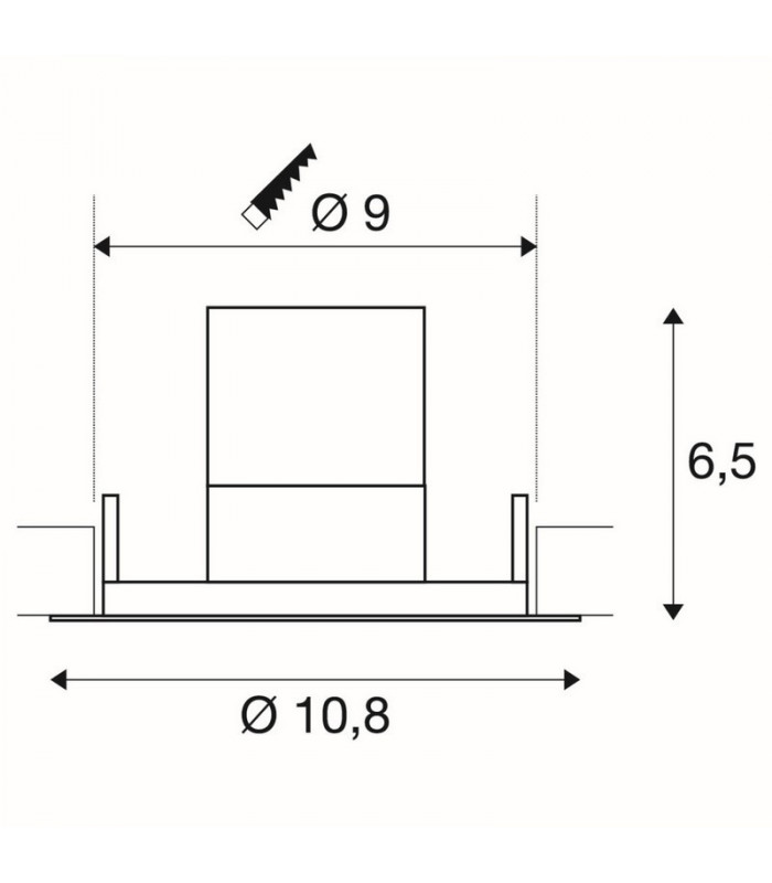 LED Outdoor Recessed Ceiling Downlight, White, 3000K, 60d, Ip65