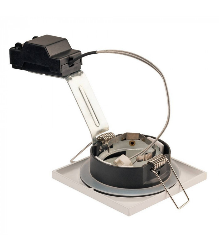 Outdoor Square Recessed Spotlight, White, IP65