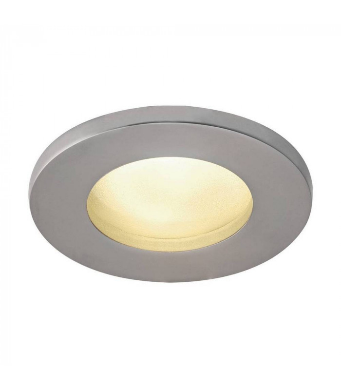 Outdoor Round Recessed Spotlight, Matt Chrome, IP65, GU10