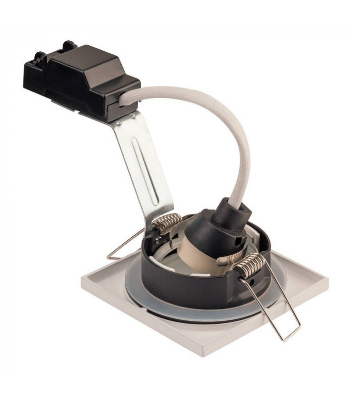 Outdoor Square Recessed Spotlight, White, IP65, GU10