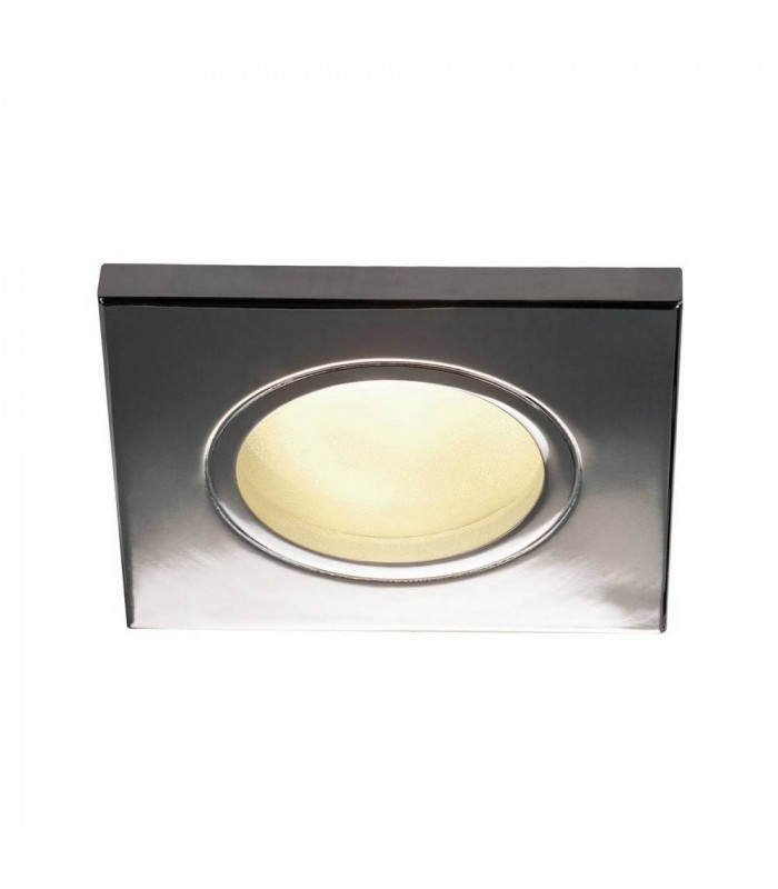 Outdoor Square Recessed Spotlight, Chrome, IP65, GU10