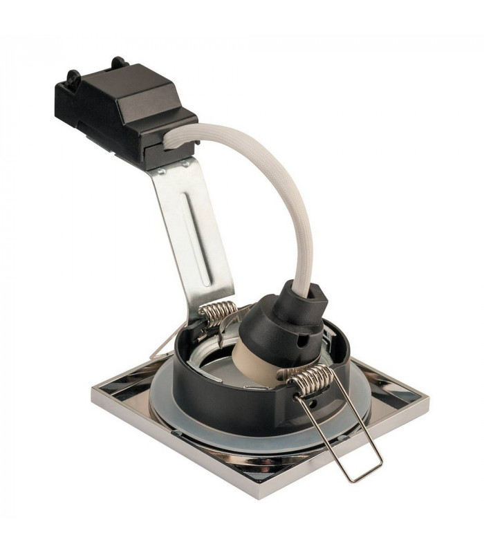 Outdoor Square Recessed Spotlight, Chrome, IP65, GU10