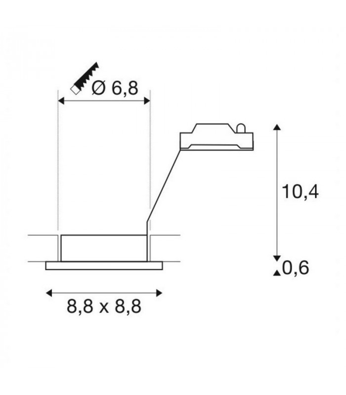Outdoor Square Recessed Spotlight, Chrome, IP65, GU10