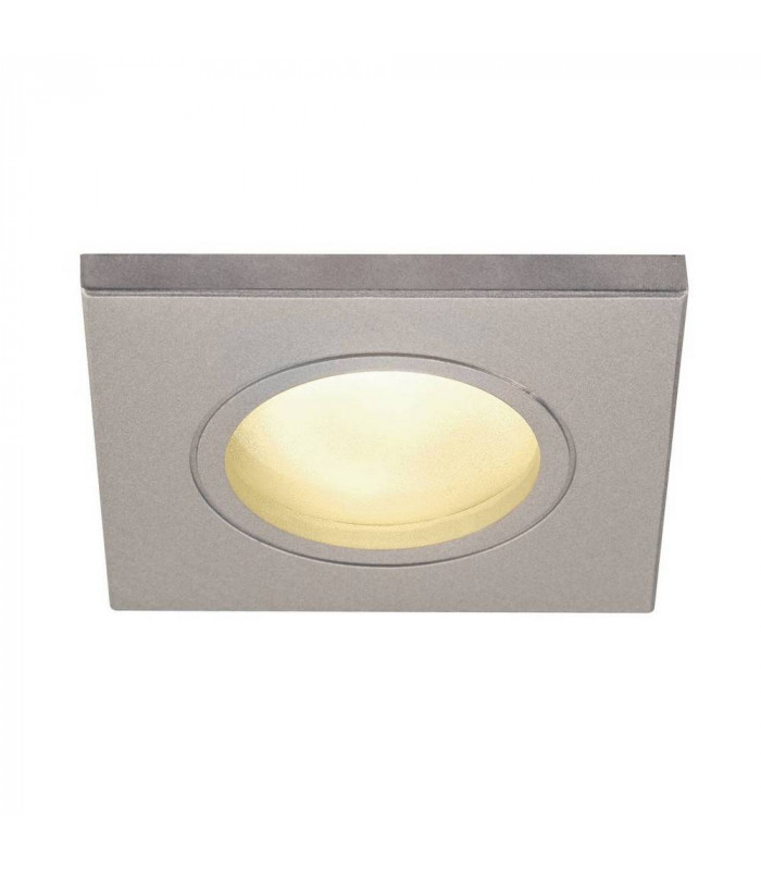 Outdoor Square Recessed Spotlight, Silver Grey, IP65, GU10