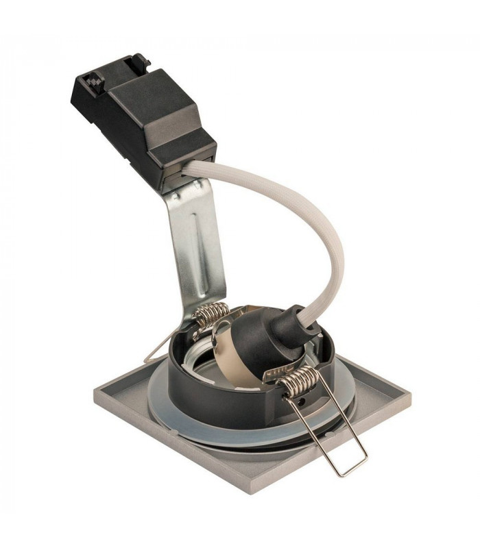 Outdoor Square Recessed Spotlight, Silver Grey, IP65, GU10