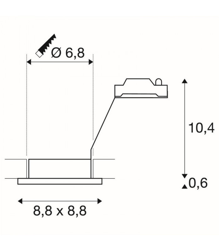 Outdoor Square Recessed Spotlight, Silver Grey, IP65, GU10