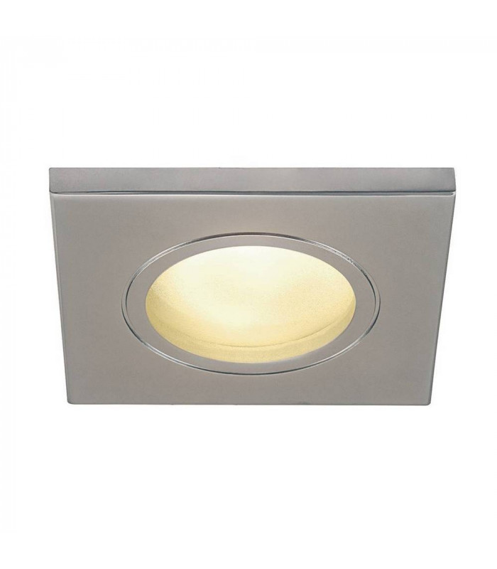 Outdoor Square Recessed Spotlight, Matt Chrome, IP65, GU10