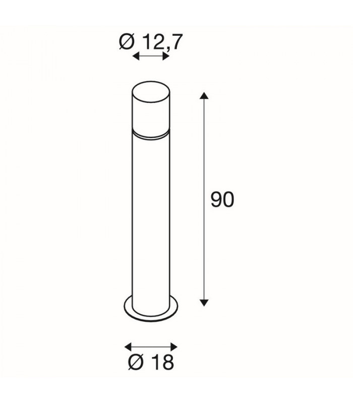 1 Light Outdoor Floor Stand, Ip44, Stainless Steel 304, E27 Max 20W