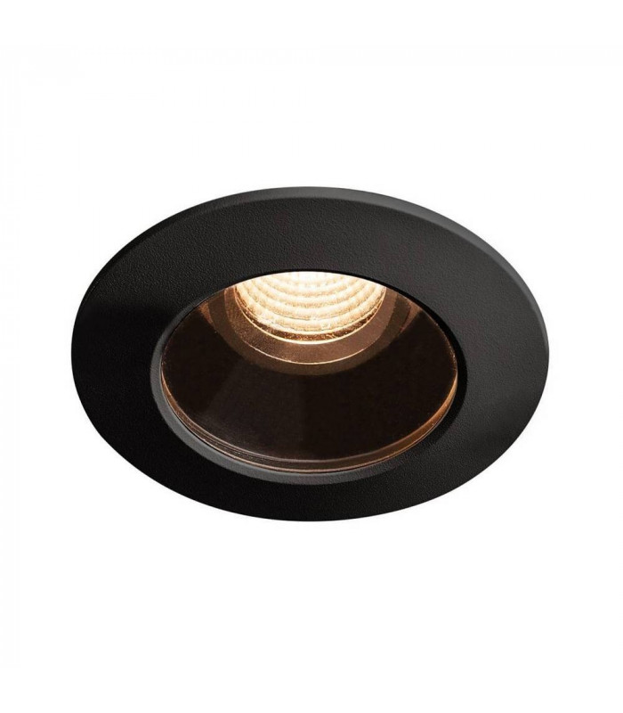 LED Outdoor Recessed Ceiling Downlight, Black, IP65, 2700K