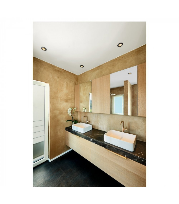 LED Outdoor Recessed Ceiling Downlight, Black, IP65, 2700K