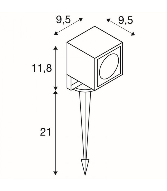 LED Outdoor Ground Spike Light, Green Ip65 3000K, 45d