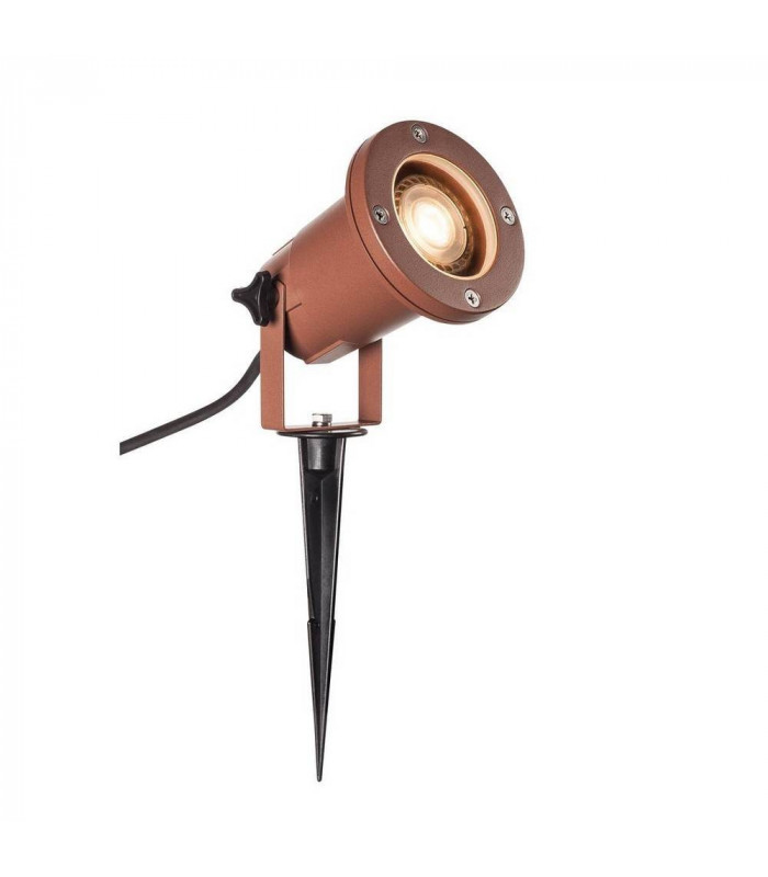 Outdoor Ground Spike Light, Rust Coloured Ip65, GU10