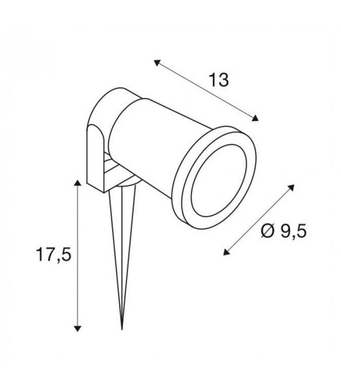 Outdoor Ground Spike Light, Rust Coloured Ip65, GU10