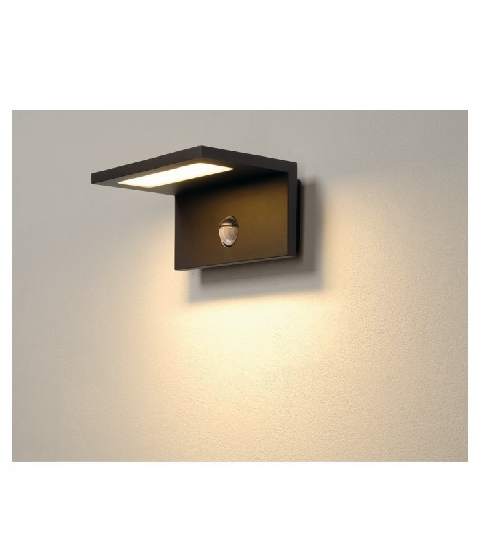 LED Outdoor Sensor Wall Down Light, Ip44, Anthracite, 3000K