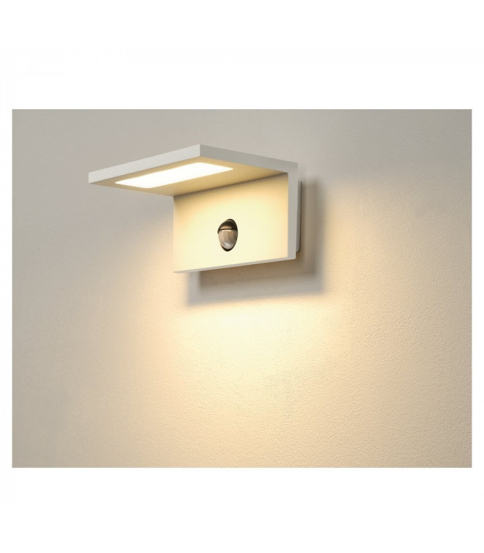 LED OutdoorSensor Wall Down Light, Ip44, White, 3000K