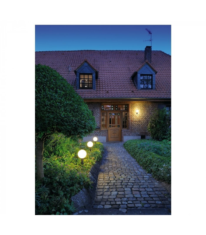 1 Light Outdoor Globe Wall Light, E27, Anthracite, Ip44