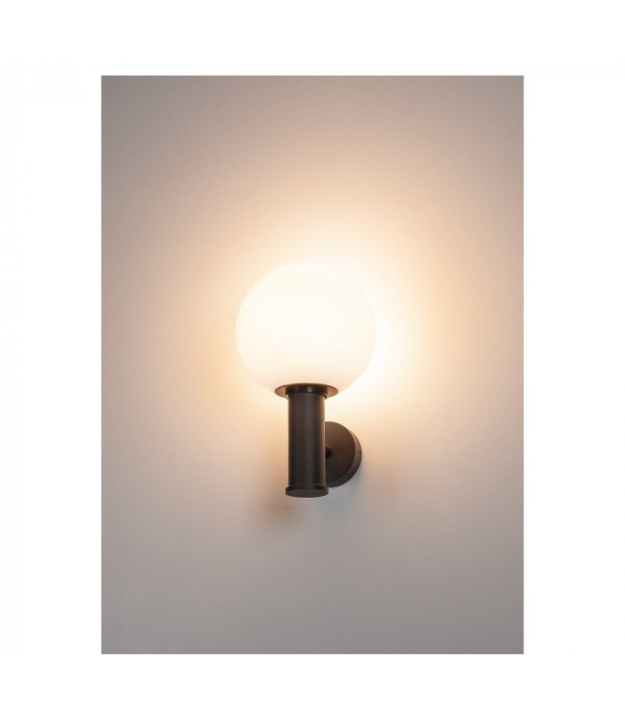 1 Light Outdoor Globe Wall Light, E27, Anthracite, Ip44