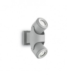 2 Light Outdoor Wall Light Grey IP44, GU10