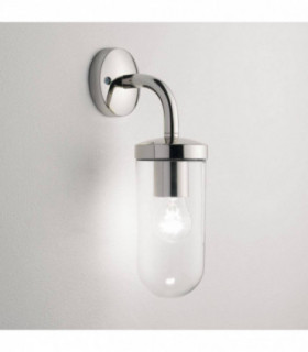 1 Light Outdoor Wall Light Polished Nickel IP44, E27