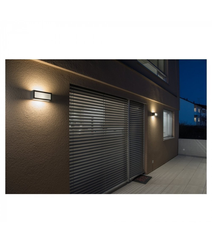 LED Outdoor Up Down Surface-Mounted Wall Light, Anthracite, Ip44, 3000K, 19W