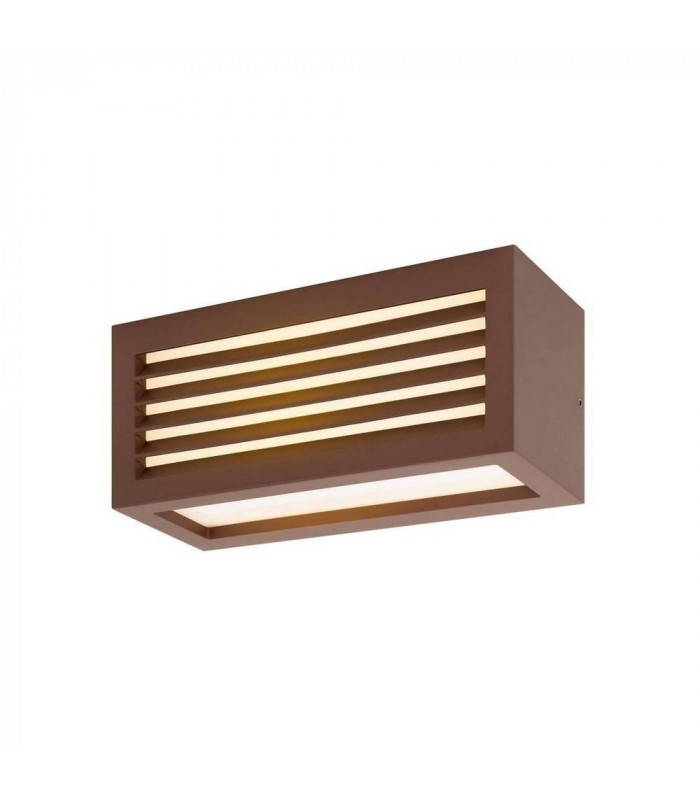LED Outdoor Up Down Surface-Mounted Wall Light, Rust Coloured, Ip44, 3000K, 19W