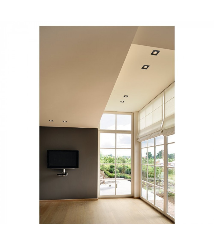 LED Outdoor Recessed Ceiling Downlight, Angular Dl Ip65 Black 1800-3000K