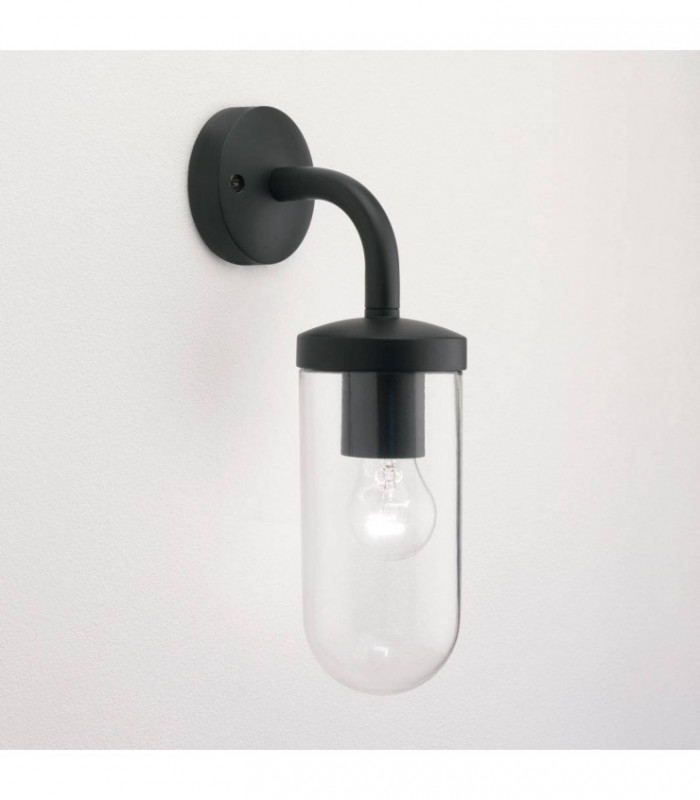 1 Light Outdoor Wall Light Black IP44, E27