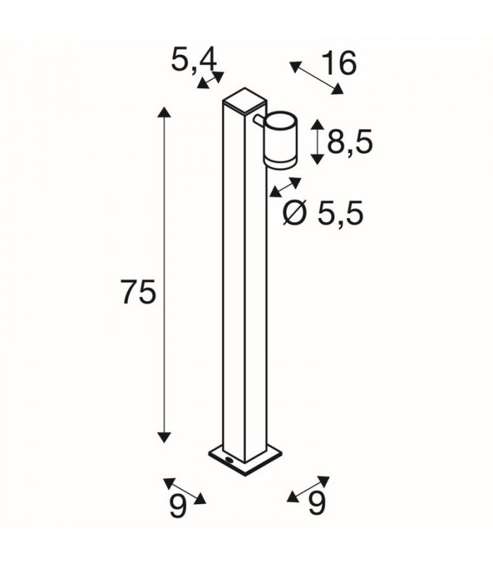 Outdoor Led Floor Stand With Motion Sensor, Anthracite 3000K Ip55
