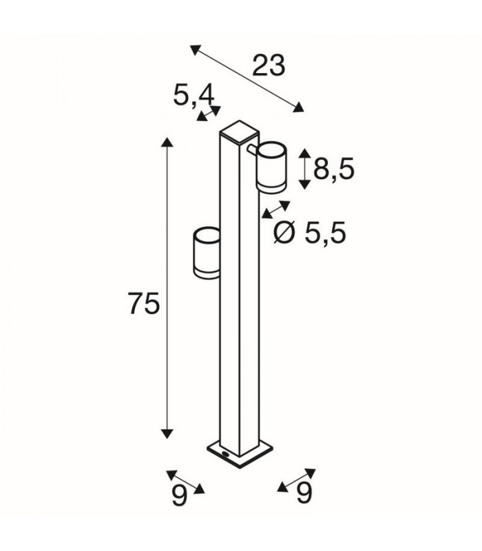 LED Outdoor Floor Stand, Anthracite, Ip55 3000K